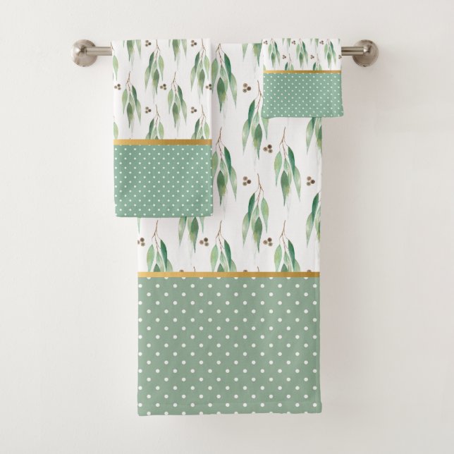 SAGE VERDE EUCALYPTUS SPOT GOT BATHROOM TOWSET (In situ)