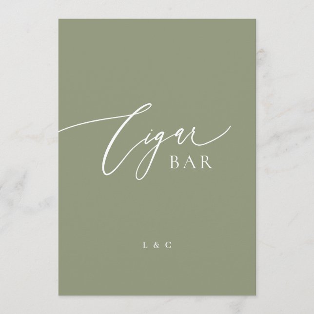 Sage White Formal 5 x 7 Bodas Rótulo de barra ABIE (Anverso)