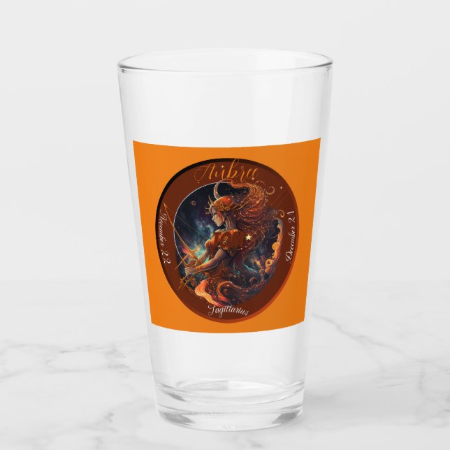 Sagitario Zodiaco Cerveza Personalizable Fecha (Anverso)