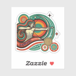 Sagittarius Zodiac Retro Pegatina