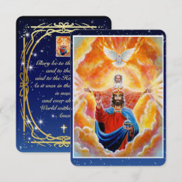 Sagrada Trinidad en la tarjeta de oración del arte