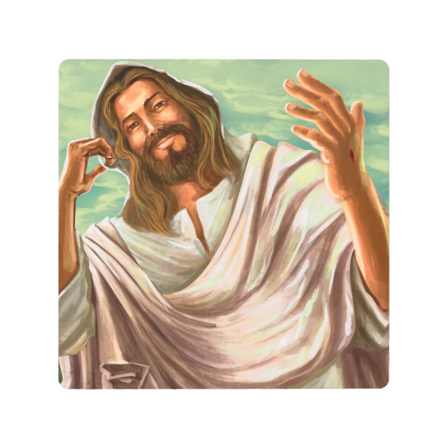 Sagrado Corazón de Jesús Aceite pintado arte mural (Anverso)