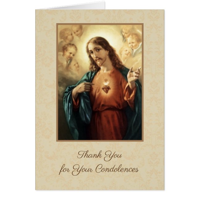 Sagrado Corazón de Jesús Católico de Condolencias  (Frente)