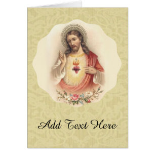 Sagrado Corazón de Jesús con franja floral