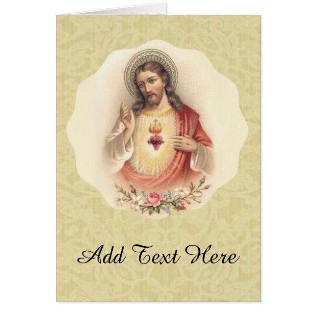 Sagrado Corazón de Jesús con franja floral (Frente)