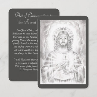 Sagrado Corazón de Jesús dibujando tarjeta de orac