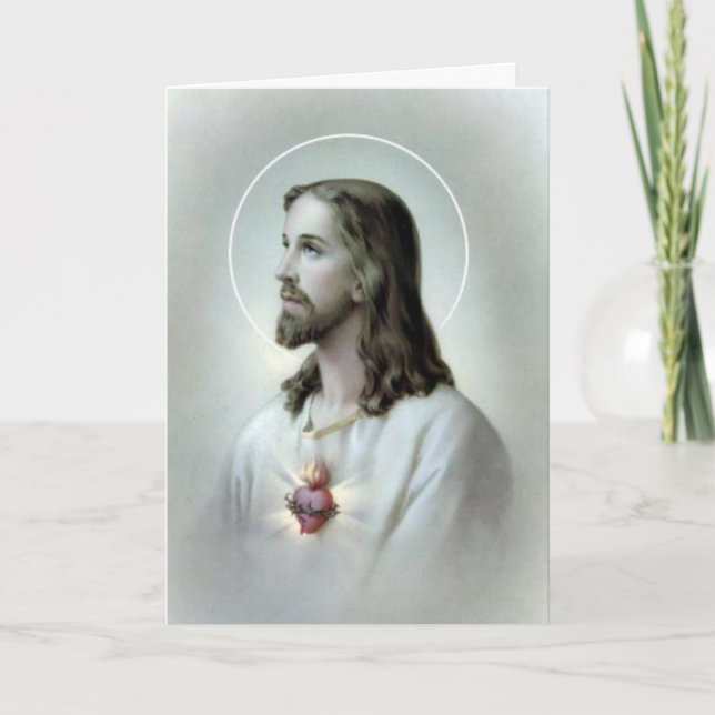 Sagrado Corazón de Jesús Tarjeta de agradecimiento (Anverso)