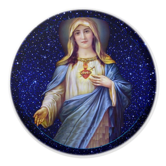 Sagrado Corazón de María Pomo de Cerámica (Anverso)