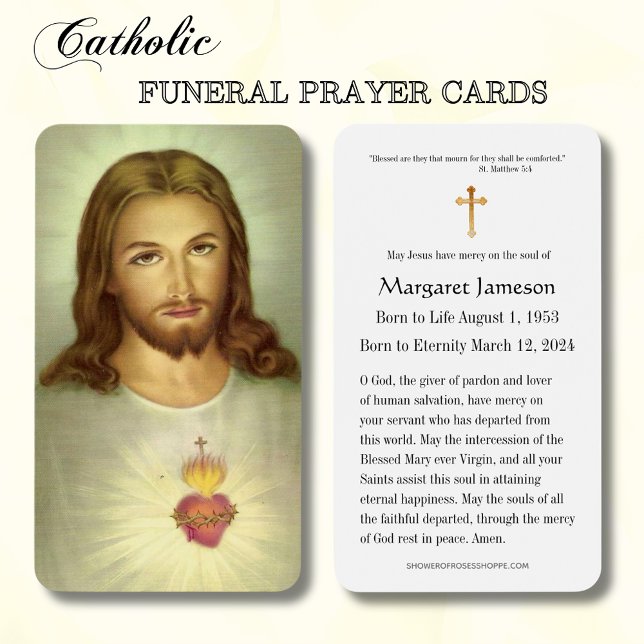 Sagrado Corazón Jesús Católico Funeral Santa Tarje (Subido por el creador)