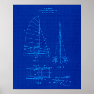 Sailboat Blueprint no. 6 Arte Temático Costero