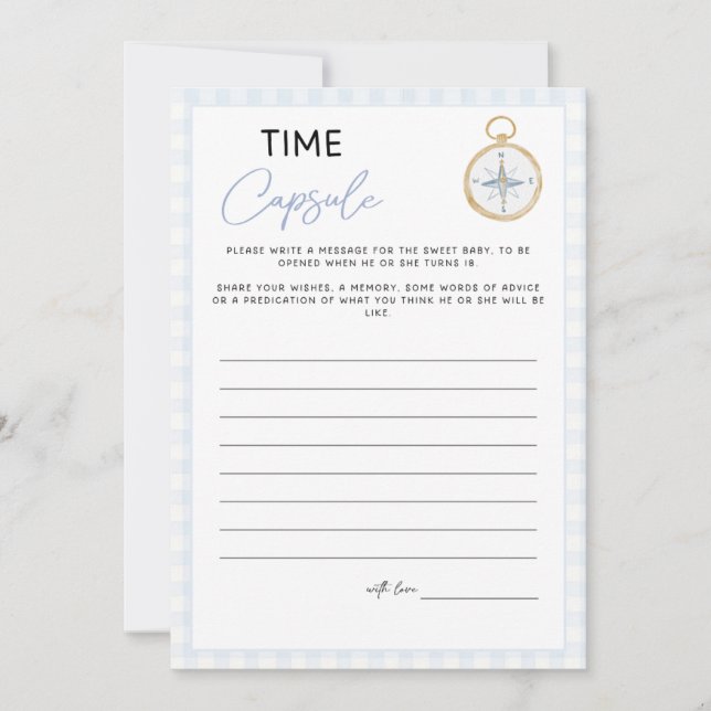 Sailing Themed Baby Shower Game - Time Capsule  (Anverso)