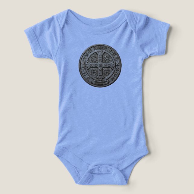 Saint Benedict Catholic Baby Bodysuit (Diseño delantero )