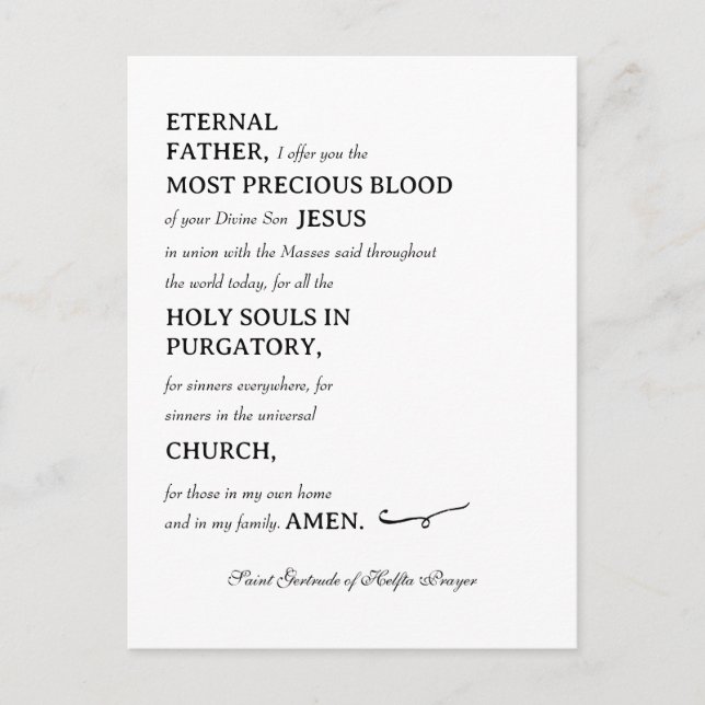 Saint Gertrude de la postal de la Oración de Helft (Anverso)