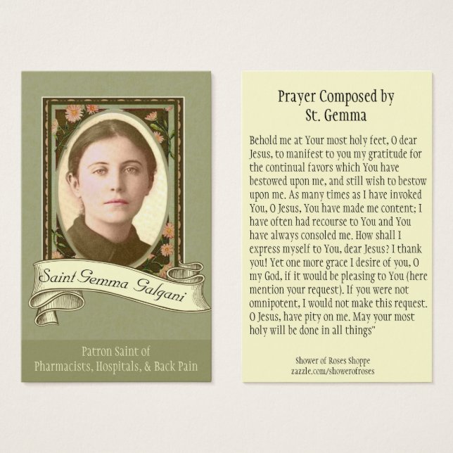 Saint Holy Card (Anverso y reverso)