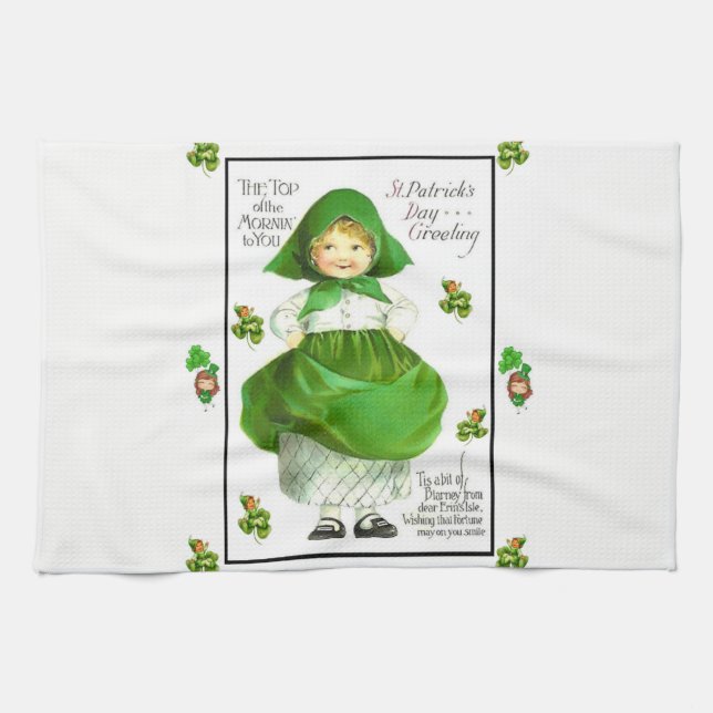 saint patricks toalla de mano de cocina verde (Horizontal)