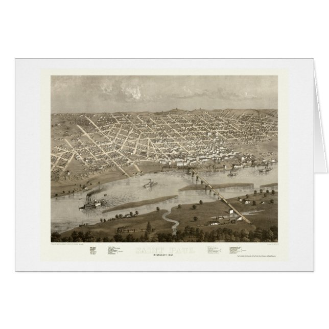 Saint Paul, mapa panorámico del manganeso - 1867 (Anverso (Horizontal))