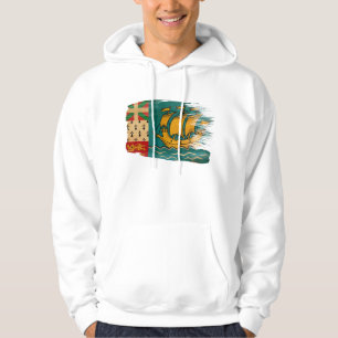 Saint Pierre y sudadera con capucha de la bandera