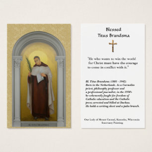 Saint Titus Brandsma Tarjeta Sagrada Religiosa