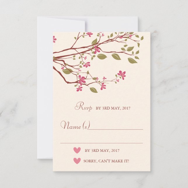 Sakura/Cherry Blossom Branch Wedding RSVP (Anverso)