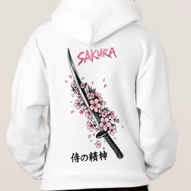 Sakura Katana Japanese Aesthetic Streetwear (Cyberpunk Rabbit Graphic hoodie )