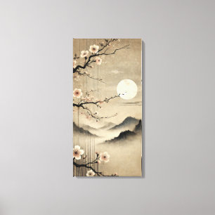 Sakura Luna Etérea - Arte Japonés Wabi-Sabi