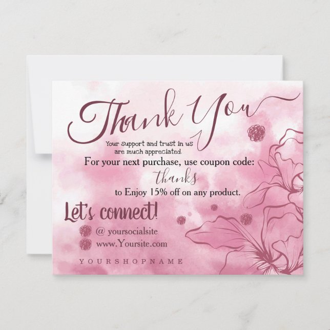 Sakura Pink - Gracias por tu tarjeta de pedido (Anverso)