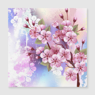 Sakura rosa sobre fondo de pintura