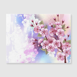 Sakura rosa sobre fondo de pintura