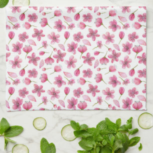 Sakura rosado florece la toalla de cocina 16" x