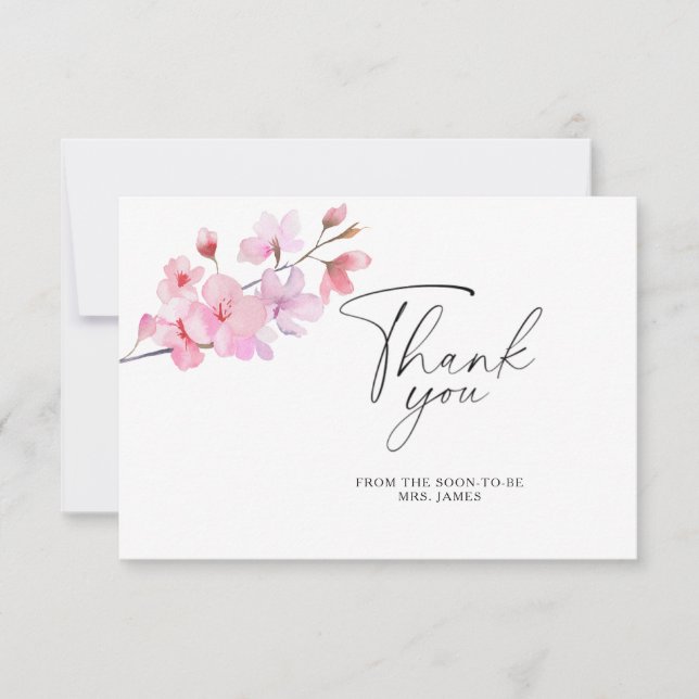 Sakura - tarjeta de agradecimiento a la ducha de n (Anverso)