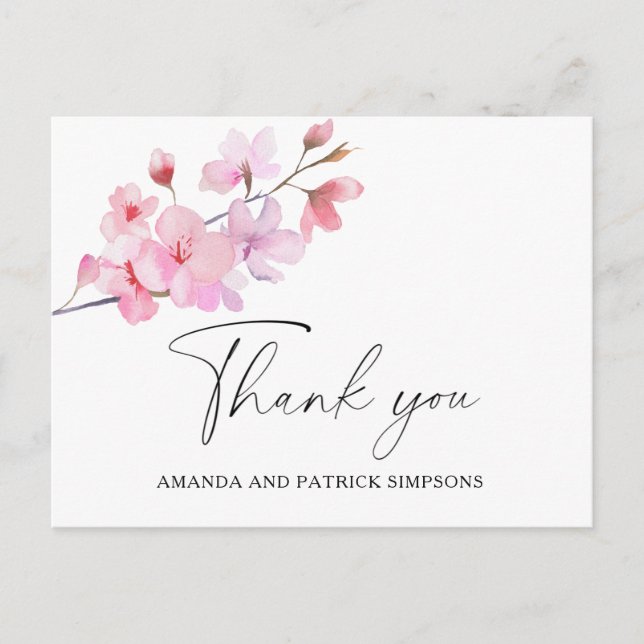 Sakura - Tarjeta de agradecimiento de boda (Anverso)