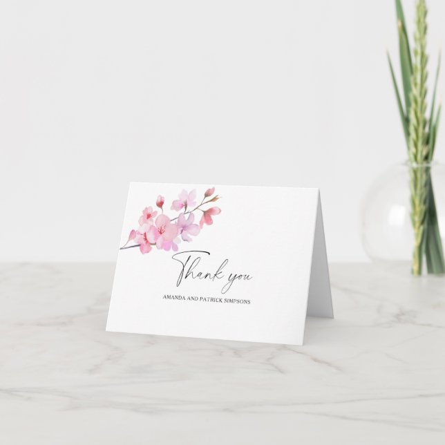 Sakura - Tarjeta de agradecimiento de boda (Anverso)