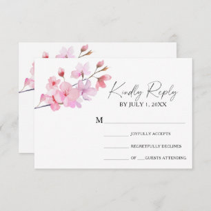 Sakura - Tarjeta RSVP de boda