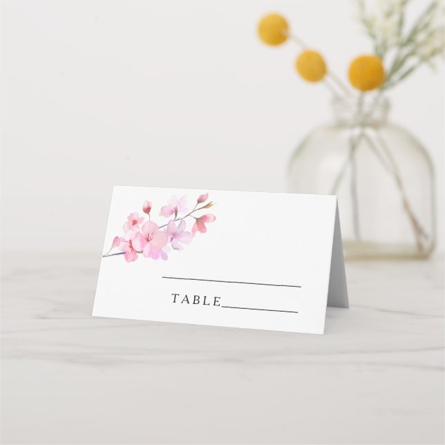 Sakura - tarjetas de lugar de boda (Anverso)