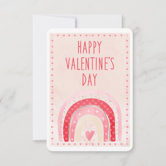 Sala de clase Valentines niños rosa corazón arcoir (Anverso)