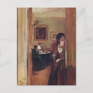 Sala de estar con la postal de la hermana