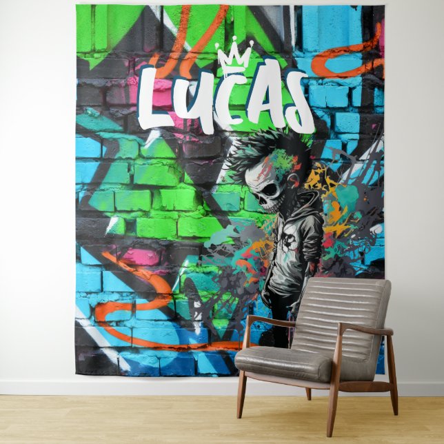 Sala de graffiti zombis Decoración de tapiz monogr (In situ)