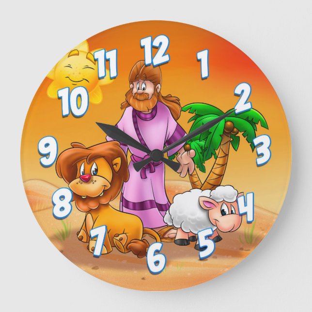 Sala de niños con reloj de pared de Jesús personal (Anverso)