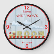 Sala de tren divertida reloj de pared del niño