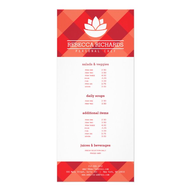 Salada Sana Vegetales Menú Comedor Rojo (Frente)