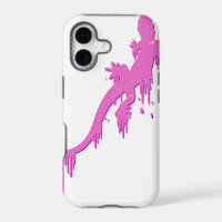 Salamandra Rosa Angustiada Con Goteo De Pintura