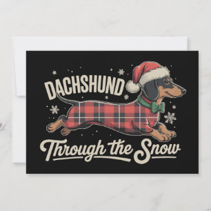 Salchicha A Través De La Nieve Perro Navidad Cuadr