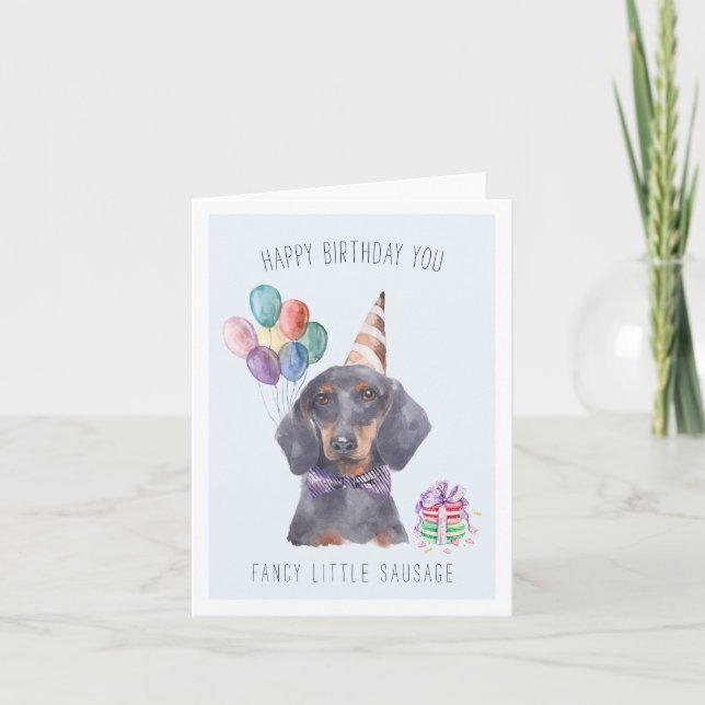 Salchicha elegante | Tarjeta de cumpleaños de Dach (Anverso)