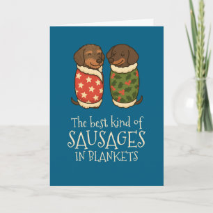 Salchichas Dachshund en Mantas Navidad