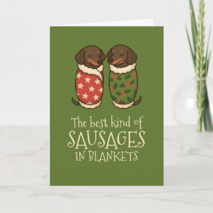 Salchichas Dachshund en Mantas Navidad