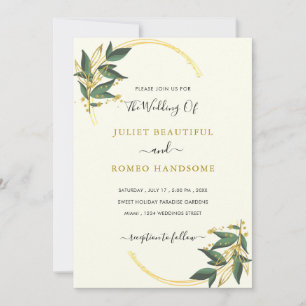 Sale de la plantilla de invitación a la boda de or