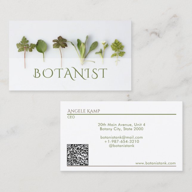Sale de la tarjeta de visita botánica (Anverso / Reverso)