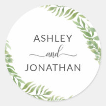 Sale sellos blancos Bodas de guirnaldas botánicas