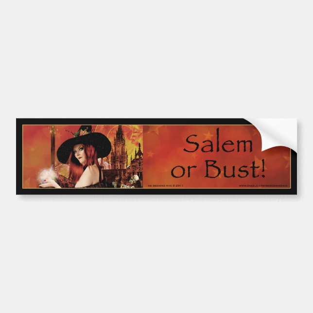 ¡Salem o Bust! - Pegatina de parachoques (Frente)