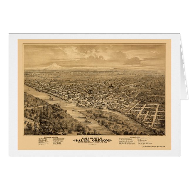 Salem, O mapa panorámico - 1876 (Anverso (Horizontal))